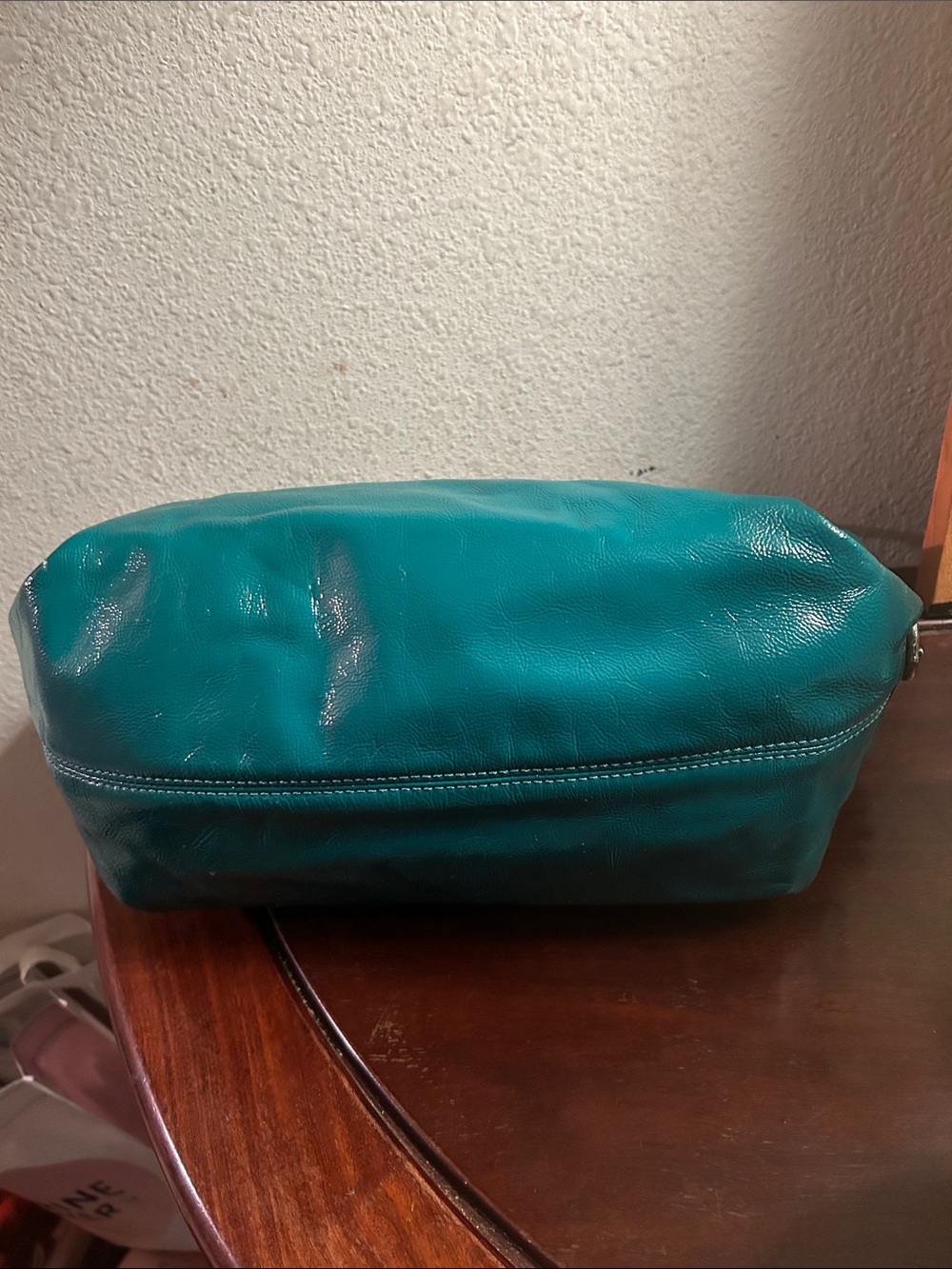 Coach Teal Leather Shoulder Hobo with Silver Hardware - Picture 6 of 9